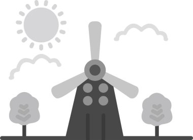 Rüzgar türbini simgesi vektör illüstrasyonu