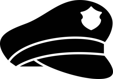 polis şapka simgesi vektör illüstrasyonu