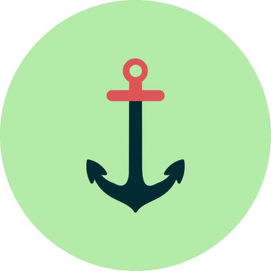 çapa simgesi. Denizcilik sembolü vektörünün basit bir gösterimi