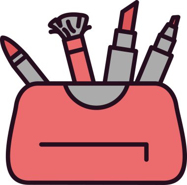 makyaj çantası vektörü, illüstrasyon