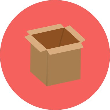 karton kutu simgesi, vektör illüstrasyonu