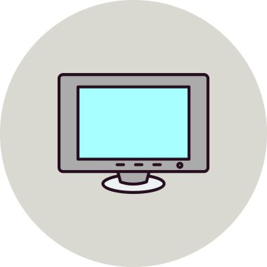 bilgisayar monitör simgesini vektör çizim 