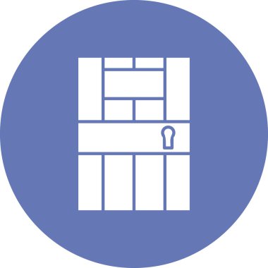 Hapishane kapısı ikon vektör illüstrasyonu 