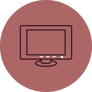 bilgisayar monitör simgesini vektör çizim 
