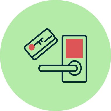 anahtar kartı simgesi vektör çizimi