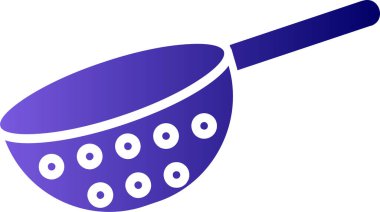 Süzgeç simgesi. Web için kızartma tava vektör simgelerinin özeti