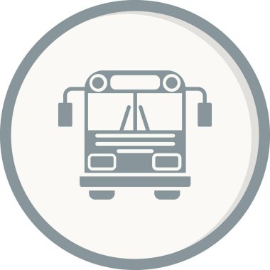 Okul Otobüs Simgesi Vektör İllüstrasyonu