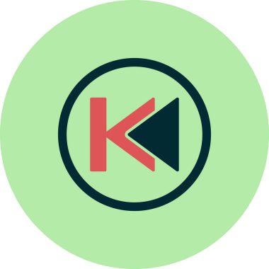 Önceki parça düğmesinin vektör illüstrasyonu