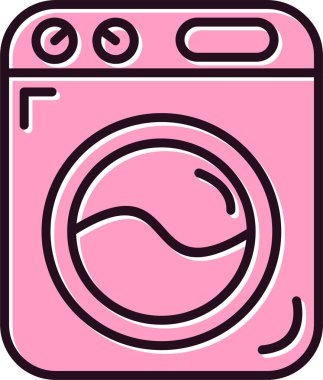 çamaşır makinesi ikon vektör çizimi