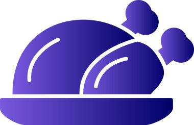 Yemek ikonunun vektör çizimi, ızgara tavuk. 