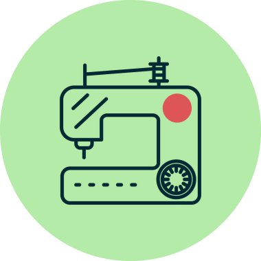 Dikiş makinesi. Web simgesi vektör illüstrasyonu