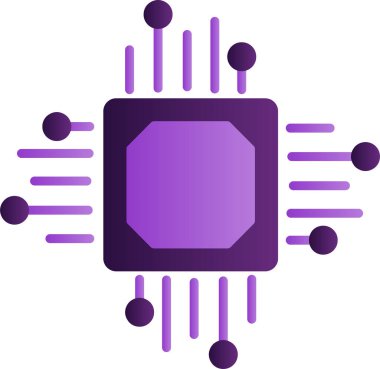 İşlemci. Web simgesi vektör illüstrasyonu 