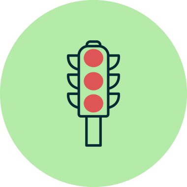 Trafik ışıkları düz kutsal kişilerin resmi, vektör, illüstrasyon