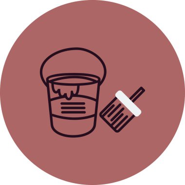 Boya kovası. Web simgesi basit tasarım