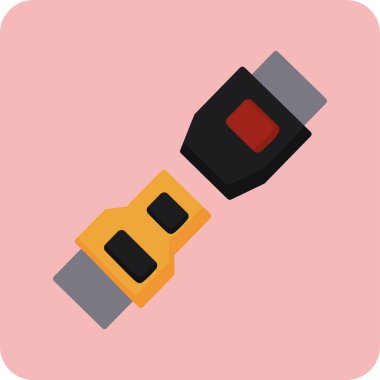 Emniyet kemeri. Web simgesi basit tasarım