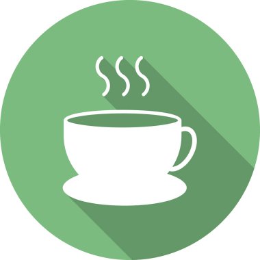 Sıcak çay fincanı vektör çizgisi simgesi. 