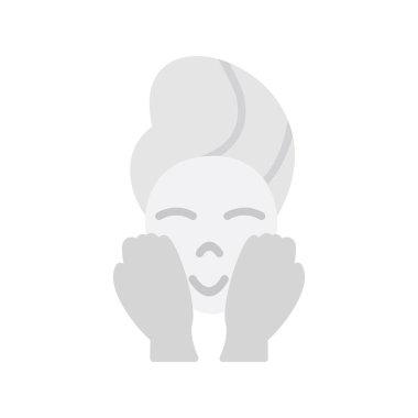 Kadın yüz ikon vektör illüstrasyon grafik tasarımı, Yıka yüzü