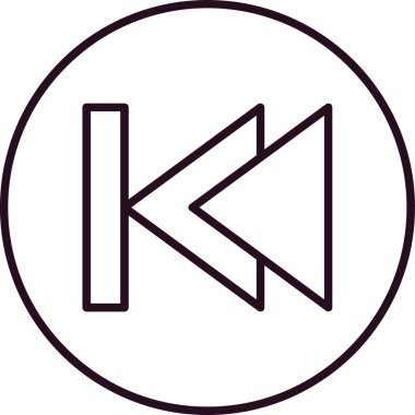 Önceki parça düğmesinin vektör illüstrasyonu