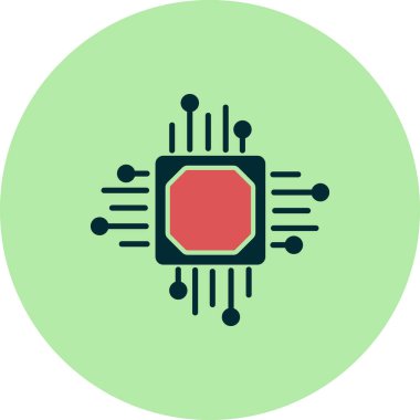 İşlemci. Web simgesi vektör illüstrasyonu 