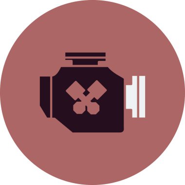 Araba motoru simgesi, vektör illüstrasyonu 