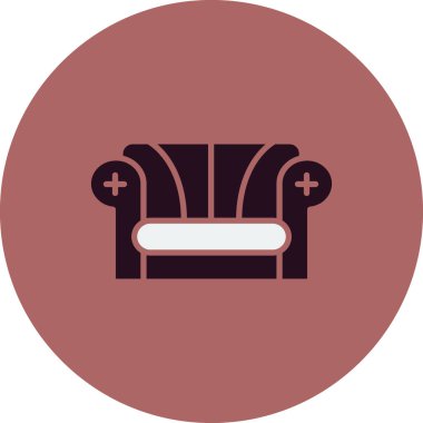 Kanepe. Web simgesi basit illüstrasyon