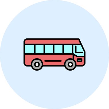 Otobüs. Web simgesi basit illüstrasyon 