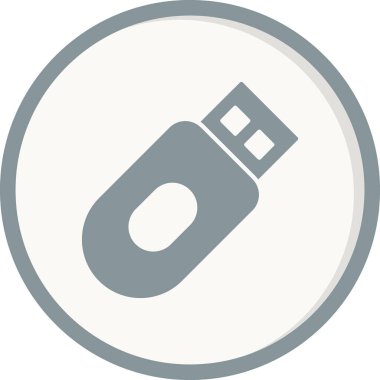 USB flash disk simgesi. Web tasarımı için bellek kırpıcı vektör simgelerinin basit çizimi 