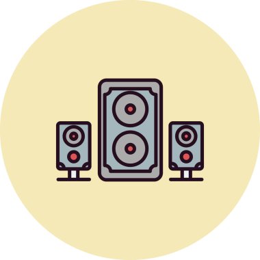 Hoparlörler. Web simgesi basit illüstrasyon