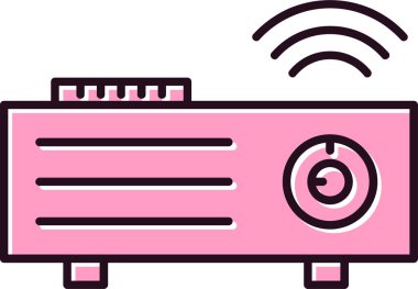 video projektör simgesi. Basit resimleme  