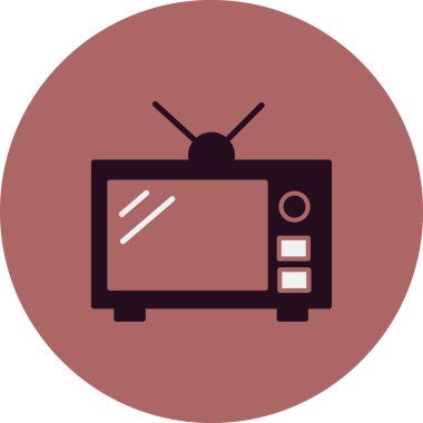 Eski televizyon. Web simgesi basit illüstrasyon