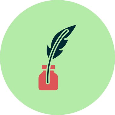 Mürekkep hokkası. Web simgesi basit tasarım