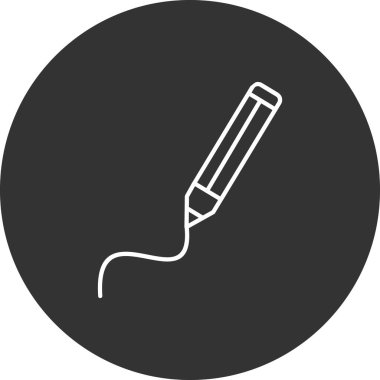 Kalem vektörü simgesi, çizimin modern basit gösterimi 