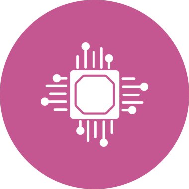 İşlemci. Web simgesi vektör illüstrasyonu 