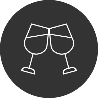 Şampanya simgesi, basit vektör çizim