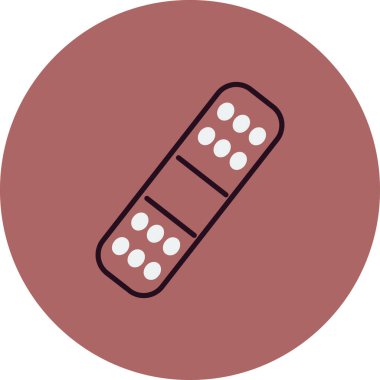 Yara bandının vektör illüstrasyonu, tıbbi simge