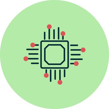 İşlemci. Web simgesi vektör illüstrasyonu 