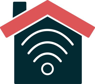 akıllı ev ikonu. Uzaktan erişimi olan ana hatlı ev, beyaz arkaplanda izole edilmiş web tasarımı için vektör sembolü