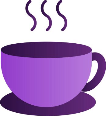 Sıcak çay fincanı vektör çizgisi simgesi. 