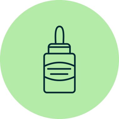 Ağ ve mobil uygulama tasarımınız için beyaz arkaplanda izole edilmiş sıvı yapıştırıcı şişe ikonu vektörü, yapıştırıcı logosu kavramı