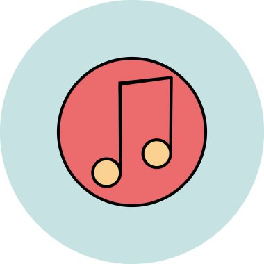 müzik notası ikon vektör illüstrasyonu