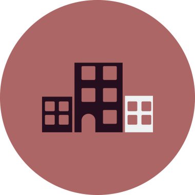 Bina. Web simgesi basit illüstrasyon