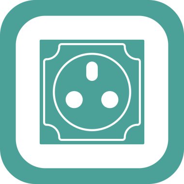 güç soketi simge vektör çizim