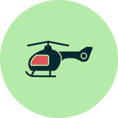 Helikopter ikonu. Ulaşım sembolü. vektör çizimi izole edildi. 