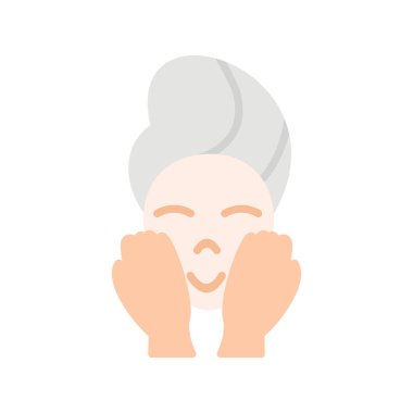 Kadın yüz ikon vektör illüstrasyon grafik tasarımı, Yıka yüzü