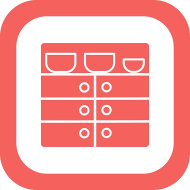 Mutfak rafları. Web simgesi basit illüstrasyon