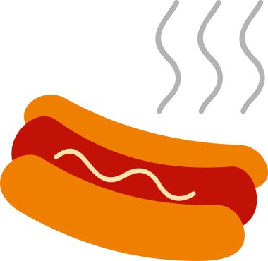 Hot Dog simgesi, vektör illüstrasyonu 
