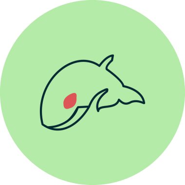 Orca Balık simgesi vektör illüstrasyonu