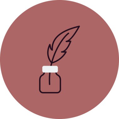 Mürekkep hokkası. Web simgesi basit tasarım