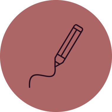 Kalem vektörü simgesi, çizimin modern basit gösterimi 