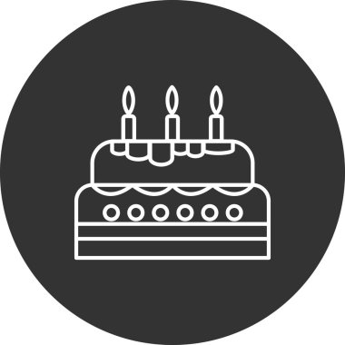 Doğum günü pastası. Web simgesi basit illüstrasyon